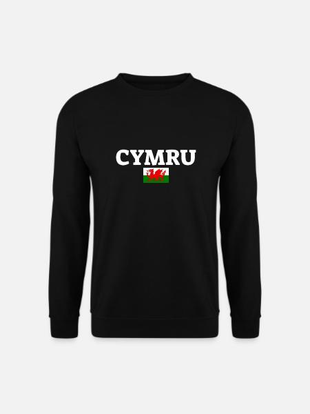 Cymru Wales Welsh Flag Welsh - Unisex Sweatshirt - black