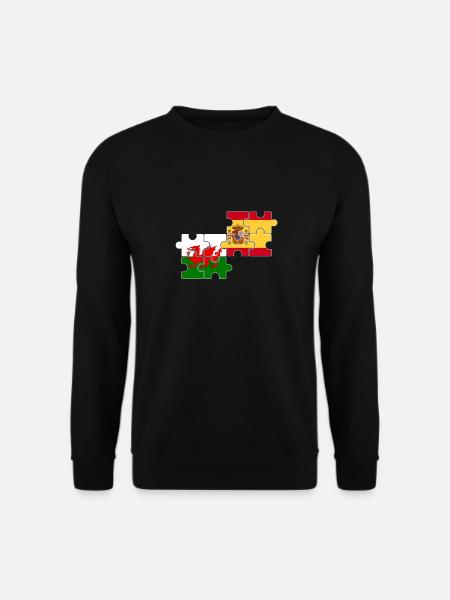 Wales Spain Flag Spaniards Welsh - Unisex Sweatshirt - black