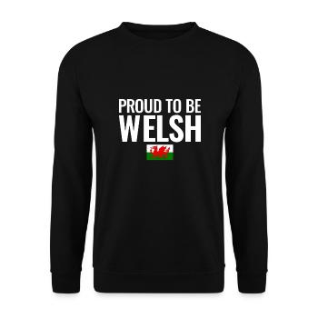 Proud To Be Welsh Wales Walisische Flagge Waliser - Unisex Pullover - Schwarz - Vorne - Alina (178cm) & Michal (187cm)