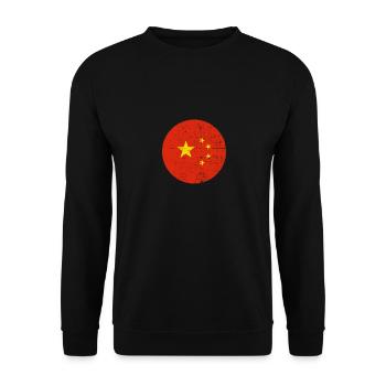 China Vintage Chinese Flag Chinese - Unisex Sweatshirt - black - Front - Alina (178cm) & Michal (187cm)