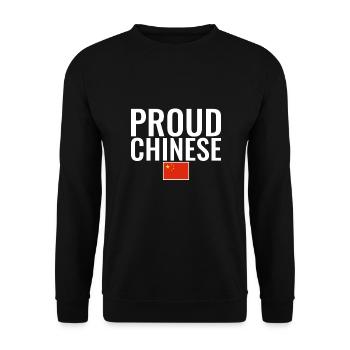 Proud Chinese China Chinese Flag - Unisex Sweatshirt - black - Front - Alina (178cm) & Michal (187cm)