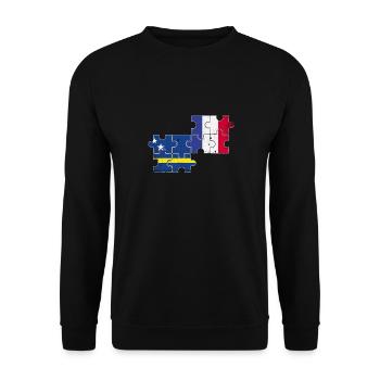 Curaçao France Vintage Flag - Unisex Sweatshirt - black - Front - Alina (178cm) & Michal (187cm)