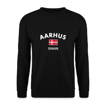 Aarhus Denmark Danish flag Proud Dane - Unisex Sweatshirt - black - Front - Alina (178cm) & Michal (187cm)