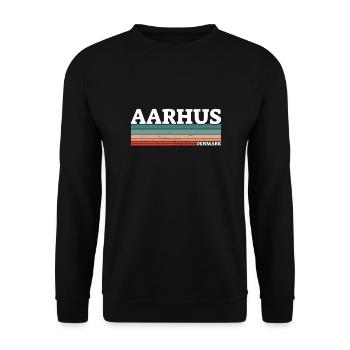 Aarhus Denmark Dänemark Dänische Stolzer Däne - Unisex Pullover - Schwarz - Vorne - Alina (178cm) & Michal (187cm)