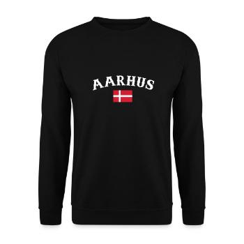 Aarhus Denmark Danish flag Proud Dane - Unisex Sweatshirt - black - Front - Alina (178cm) & Michal (187cm)