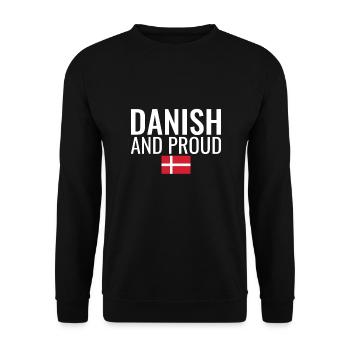 Danish And Proud Denmark Danish Flag Dane - Unisex Sweatshirt - black - Front - Alina (178cm) & Michal (187cm)