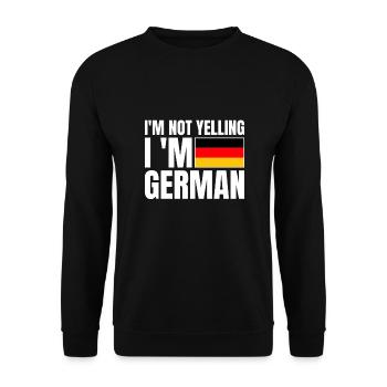 I'm Not YelIing I'm German German Flag - Unisex Sweatshirt - black - Front - Alina (178cm) & Michal (187cm)