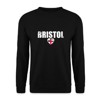 Bristol Angleterre Vintage Drapeau anglais Anglais - Sweat-shirt Unisexe - noir - Devant - Alina (178cm) & Michal (187cm)