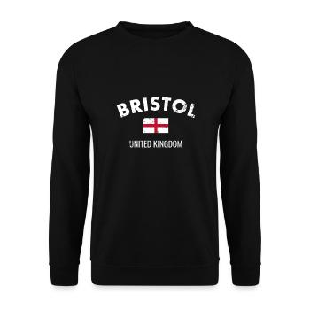 Bristol Angleterre Vintage Drapeau anglais Anglais - Sweat-shirt Unisexe - noir - Devant - Alina (178cm) & Michal (187cm)