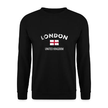 London England Vintage English Flag English - Unisex Sweatshirt - black - Front - Alina (178cm) & Michal (187cm)