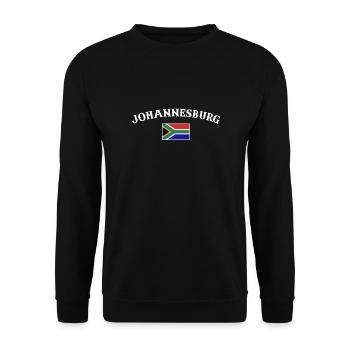 Johannesburg Südafrika Südafrikanische Flagge - Unisex Pullover - Schwarz - Vorne - Alina (178cm) & Michal (187cm)