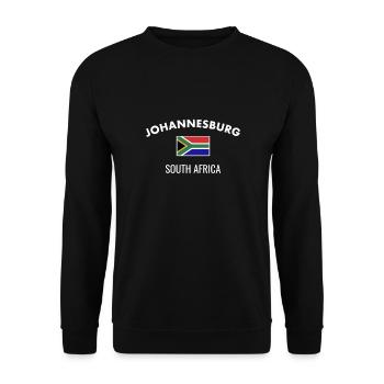 Johannesburg Südafrika Südafrikanische Flagge - Unisex Pullover - Schwarz - Vorne - Alina (178cm) & Michal (187cm)
