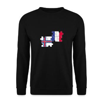 Faroe Islands France Flag French Faroe Islands - Unisex Sweatshirt - black - Front - Alina (178cm) & Michal (187cm)