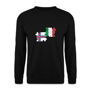 Îles Féroé Italie Drapeau Îles Féroé italiennes - Sweat-shirt Unisexe - noir - Devant - Alina (178cm) & Michal (187cm)