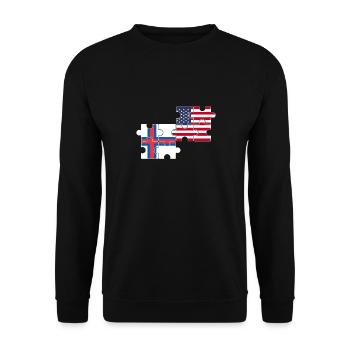 Îles Féroé États-Unis Drapeau Féroïen américain - Sweat-shirt Unisexe - noir - Devant - Alina (178cm) & Michal (187cm)