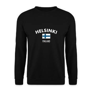 Helsinki Finlande Finlande Drapeau finlandais Finn - Sweat-shirt Unisexe - noir - Devant - Alina (178cm) & Michal (187cm)