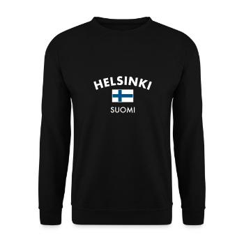 Helsinki Suomi Finland Finland Finnish Flag - Unisex Sweatshirt - black - Front - Alina (178cm) & Michal (187cm)
