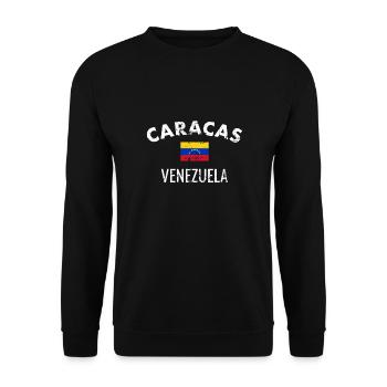 Caracas Venezuela Vintage Drapeau vénézuélien - Sweat-shirt Unisexe - noir - Devant - Alina (178cm) & Michal (187cm)