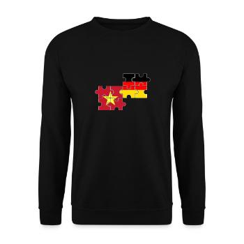 Vietnam Deutschland Flagge Deutsch Vietnamese - Unisex Pullover - Schwarz - Vorne - Alina (178cm) & Michal (187cm)
