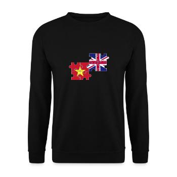 Vietnam UK Flag British Vietnamese - Unisex Sweatshirt - black - Front - Alina (178cm) & Michal (187cm)