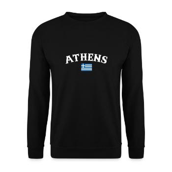 Athens Greece Greek Flag Greek - Unisex Sweatshirt - black - Front - Alina (178cm) & Michal (187cm)