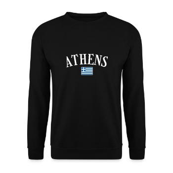 Athens Greece Greek Flag Greek - Unisex Sweatshirt - black - Front - Alina (178cm) & Michal (187cm)