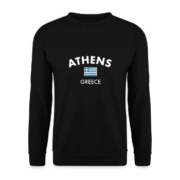 Athens Greece Greek Flag Greek - Unisex Sweatshirt - black - Front - Alina (178cm) & Michal (187cm)