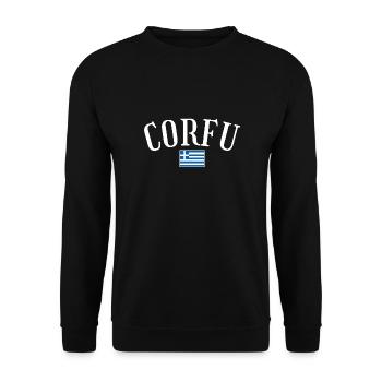 Corfu Greece Greek Flag Greek - Unisex Sweatshirt - black - Front - Alina (178cm) & Michal (187cm)
