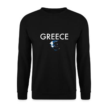 Greece Griechenland Karte Griechische Flagge - Unisex Pullover - Schwarz - Vorne - Alina (178cm) & Michal (187cm)