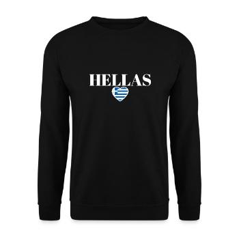 Hellas Greece Greek Flag Greek - Unisex Sweatshirt - black - Front - Alina (178cm) & Michal (187cm)