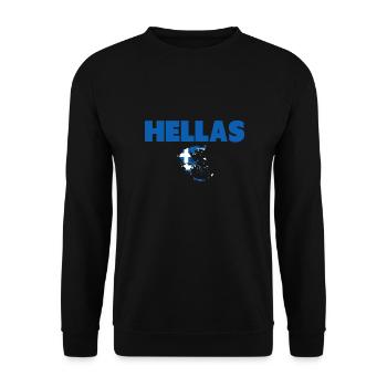 Hellas Greece Map Greek Flag - Unisex Sweatshirt - black - Front - Alina (178cm) & Michal (187cm)