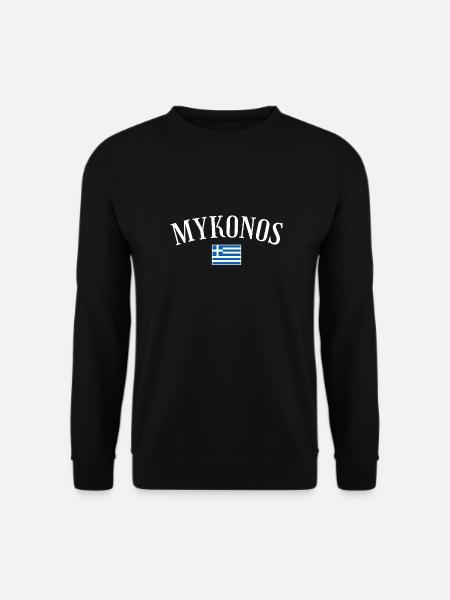 Mykonos Griechenland Griechische Flagge Grieche - Unisex Pullover - Schwarz