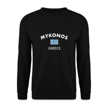 Mykonos Greece Greek Flag Greek - Unisex Sweatshirt - black - Front - Alina (178cm) & Michal (187cm)