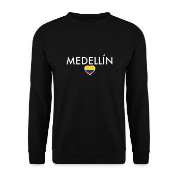 Medellín Colombia Colombian Flag - Unisex Sweatshirt - black - Front - Alina (178cm) & Michal (187cm)