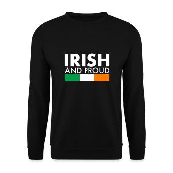 Irish And Proud Irland Irische Flagge Stolzer Ire - Unisex Pullover - Schwarz - Vorne - Alina (178cm) & Michal (187cm)