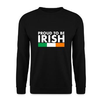Proud To Be Irish Irland Irische Flagge - Unisex Pullover - Schwarz - Vorne - Alina (178cm) & Michal (187cm)