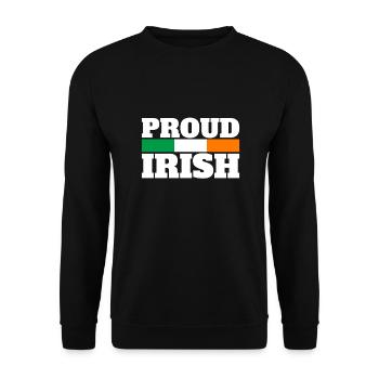 Proud Irish Ireland Irish Flag Proud Irishman - Unisex Sweatshirt - black - Front - Alina (178cm) & Michal (187cm)