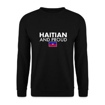 Haïtien et fier drapeau d’Haïti Haïti - Sweat-shirt Unisexe - noir - Devant - Alina (178cm) & Michal (187cm)
