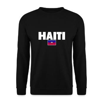 Haïti Drapeau haïtien Haïtien - Sweat-shirt Unisexe - noir - Devant - Alina (178cm) & Michal (187cm)
