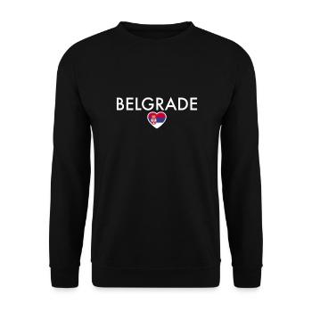 Belgrade Serbie Drapeau serbe Fier Serbe - Sweat-shirt Unisexe - noir - Devant - Alina (178cm) & Michal (187cm)