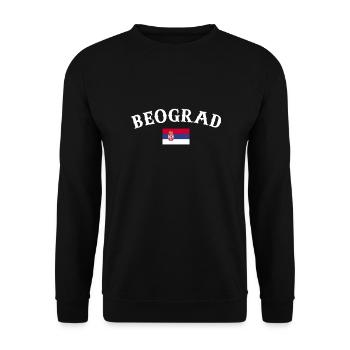 Belgrade Belgrade Serbie Drapeau serbe Serbie - Sweat-shirt Unisexe - noir - Devant - Alina (178cm) & Michal (187cm)