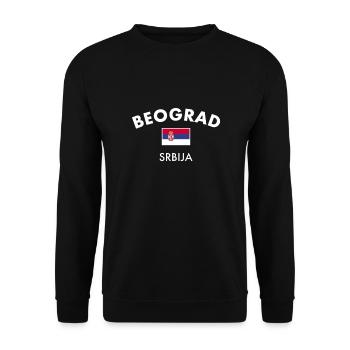 Belgrade Belgrade Serbie Serbie Drapeau - Sweat-shirt Unisexe - noir - Devant - Alina (178cm) & Michal (187cm)
