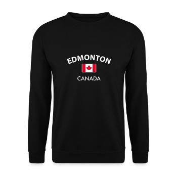 Edmonton Canada Drapeau canadien - Sweat-shirt Unisexe - noir - Devant - Alina (178cm) & Michal (187cm)