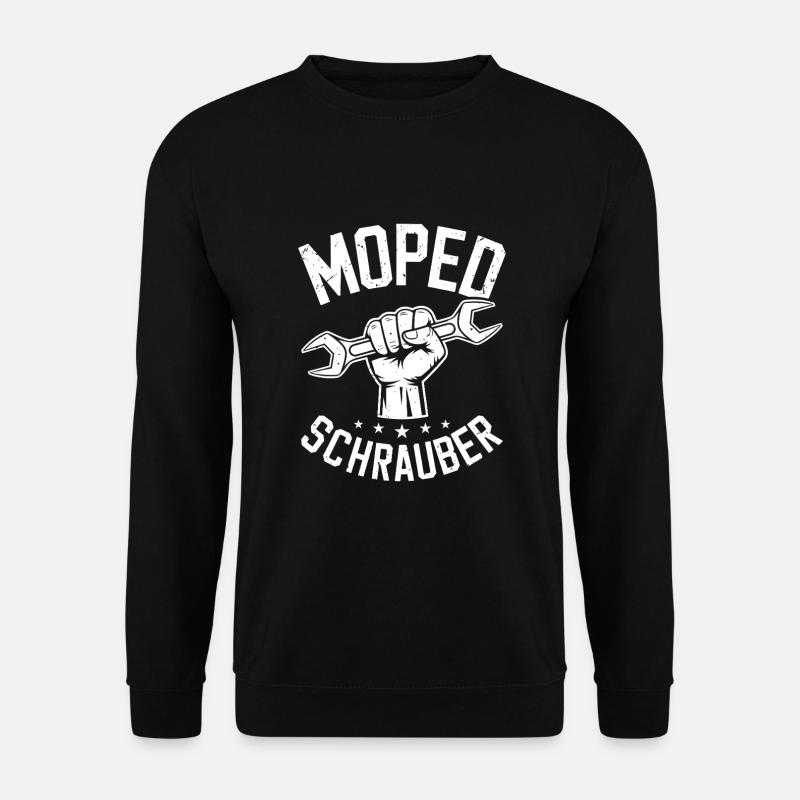 Moped Mechaniker Oldtimer Moped Schrauber - Unisex Pullover - Schwarz