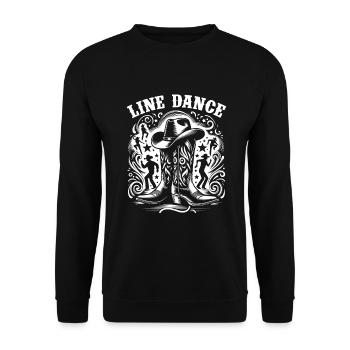 Line Dancing Country Dance - Line Dance Tanzen - Unisex Pullover - Schwarz - Vorne - Alina (178cm) & Michal (187cm)