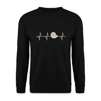 Fossiler Herzschlag für fossile Liebhaber - Unisex Pullover - Schwarz - Vorne - Alina (178cm) & Michal (187cm)