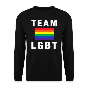 Team LGBT Rainbow Colors Pride LGBTQ Football - Unisex Sweatshirt - black - Front - Alina (178cm) & Michal (187cm)