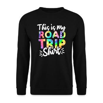 This is my Road trip Tie Dye for Matching Family - Unisex Sweatshirt - black - Front - Alina (178cm) & Michal (187cm)
