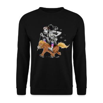 Ponymädchen V2 - 2022 - Unisex Pullover - Schwarz - Vorne - Alina (178cm) & Michal (187cm)