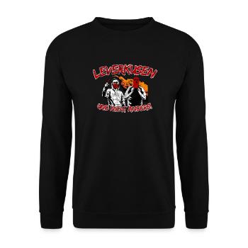 Leverkusen und nicht anders UPDATE - Unisex Pullover - Schwarz - Vorne - Alina (178cm) & Michal (187cm)